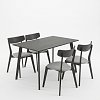 Tραπεζαρία Benson - Toto pakoworld σετ 5τμχ rustic grey - ύφασμα γκρι 120x75x75εκ 200-000187