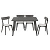 Tραπεζαρία Benson - Toto pakoworld σετ 5τμχ rustic grey - ύφασμα γκρι 120x75x75εκ 200-000187