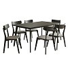 Tραπεζαρία Benson - Toto pakoworld σετ 7τμχ rustic grey - ύφασμα γκρι 150x90x75εκ 200-000193