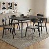 Tραπεζαρία Benson - Toto pakoworld σετ 7τμχ rustic grey - ύφασμα γκρι 150x90x75εκ 200-000193