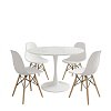 Τραπεζαρία Julita-Balou pakoworld σετ 5τεμ pp-mdf λευκo Φ100x73εκ 200-001006