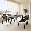 Τραπεζαρία Heven Vista pakoworld σετ 5τεμ μαύρο αλουμίνιο 150x80x72εκ 200-001601