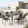 Τραπεζαρία Heven Vista pakoworld σετ 7τεμ μαύρο αλουμίνιο 150x80x72εκ 200-001602