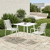 Τραπεζαρία Heven Vista pakoworld σετ 3τεμ λευκό αλουμίνιο 80x80x72εκ 200-001603