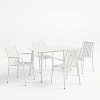 Τραπεζαρία Heven Vista pakoworld σετ 5τεμ λευκό αλουμίνιο 120x70x72εκ 200-001605