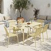 Τραπεζαρία Heven Vista pakoworld σετ 7τεμ σαμπανί αλουμίνιο 120x70x72εκ 200-001610