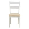 Τραπεζαρία Dallan Lars pakoworld 5τεμ λευκό rubberwood Φ100(+38)x100x75εκ 200-001709
