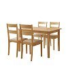 Τραπεζαρία Dallan Country pakoworld 5τεμ σε φυσική απόχρωση rubberwood 120-150x80x74εκ 200-001711