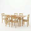 Τραπεζαρία Dallan Country pakoworld 7τεμ σε φυσική απόχρωση rubberwood 120-150x80x74εκ 200-001712