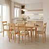 Τραπεζαρία Dallan Country pakoworld 7τεμ σε φυσική απόχρωση rubberwood 120-150x80x74εκ 200-001712