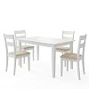 Τραπεζαρία Dallan Mabor pakoworld 5τεμ λευκό rubberwood 120-150x80x73,8εκ 200-001713