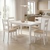 Τραπεζαρία Dallan Mabor pakoworld 5τεμ λευκό rubberwood 120-150x80x73,8εκ 200-001713