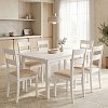Τραπεζαρία Dallan Mabor pakoworld 7τεμ λευκό rubberwood 120-150x80x73,8εκ 200-001714