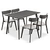 Tραπεζαρία Benson - Toto pakoworld σετ 5τμχ rustic grey - ύφασμα γκρι 120x75x75εκ 200-000187