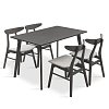 Tραπεζαρία Benson - Orlean pakoworld σετ 5τμχ rustic grey-ύφασμα γκρι 120x75x75εκ 200-000185