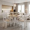 Τραπεζαρία Dallan Lars pakoworld 5τεμ λευκό rubberwood Φ100(+38)x100x75εκ 200-001709
