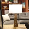Επιτραπέζιο φωτιστικό Kalito pakoworld ivory-καφέ Φ24x45εκ 202-000112