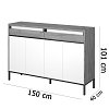 Μπουφές Palmor Χρυσό Δρυς-Λευκό 150x40x101cm TO-PALMOR4D2S