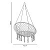 Αιώρα-κούνια κάθισμα Eventful pakoworld σχοινί μπεζ 82x82x133εκ 218-000011