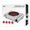 Life CERAMICA Single Επιτραπέζια Μονή Κεραμική Εστία Inox 1200W 221-0378