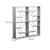 Βιβλιοθήκη Tars pakoworld γκρι-λευκό 168x24x157εκ 225-000045