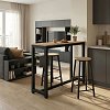 Σετ τραπέζι μπαρ Marle pakoworld 3τμχ sonoma-μαύρο πόδι 120x40x100εκ 225-000015