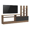 Σύνθετο σαλονιού Seruno pakoworld oak - μαύρο μαρμάρου 170x25x100εκ 230-000068