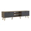 Έπιπλο τηλεόρασης Gorna pakoworld sonoma-ανθρακί 180x35x48.6εκ 230-000205