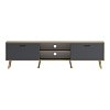 Έπιπλο τηλεόρασης Gorna pakoworld sonoma-ανθρακί 180x35x48.6εκ 230-000205