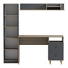 Σύνθεση γραφείου Kontor pakoworld sonoma-ανθρακί 160x50x158,2εκ 230-000212
