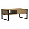 Τραπέζι σαλονιού Bendon pakoworld ανοιχτό καρυδί - μαύρο μέταλλο 100x60x44.5εκ 230-000218