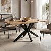 Tραπέζι Gilman pakoworld MDF sonoma-μαύρο 150x90x75εκ 235-000021