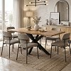 Tραπέζι Gilman pakoworld MDF sonoma-μαύρο 180x90x75εκ 235-000022