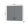 Modest Πάνω Ντουλάπι Ανθρακί 80x32x72εκ W8072M03
