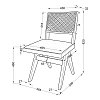 Καρέκλα Winslow pakoworld ξύλο rubberwood ανοικτό καρυδί-pvc rattan φυσικό-ύφασμα γκρι 2τμχ 247-000002