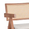 Πολυθρόνα Winslow pakoworld ξύλο rubberwood ανοικτό καρυδί-pvc rattan φυσικό-ύφασμα γκρι 2τμχ 247-000004