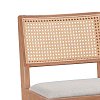 Σκαμπό bar Winslow pakoworld ξύλο rubberwood ανοικτό καρυδί-pvc rattan φυσικό-ύφασμα γκρι 44.5x46x98εκ 2τμχ 247-000007