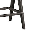 Σκαμπό bar Winslow pakoworld ξύλο rubberwood μαύρο-pvc rattan φυσικό-ύφασμα γκρι 44.5x46x98εκ 2τμχ 247-000008