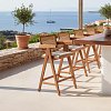 Σκαμπό bar Winslow pakoworld ξύλο rubberwood ανοικτό καρυδί-pvc rattan φυσικό-ύφασμα γκρι 2τμχ 247-000009