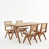 Τραπεζαρία Winslow pakoworld σετ 5τεμ ξύλο rubberwood ανοιχτό καρυδί 160x85x75εκ 247-000011