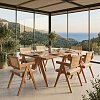 Τραπεζαρία Winslow Ι pakoworld σετ 7τεμ ξύλο rubberwood ανοιχτό καρυδί 160x85x75εκ 247-000014