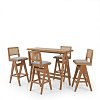 Τραπεζαρία μπαρ Winslow pakoworld σετ 5τεμ ξύλο rubberwood ανοιχτό καρυδί 120x45x100εκ 247-000015