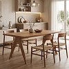 Τραπέζι Winslow pakoworld ξύλο rubberwood ανοικτό καρυδί 160x85x75εκ 247-000001