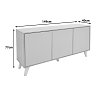 Μπουφές Billie pakoworld sonoma-γκρι 149x40x77εκ 248-000005