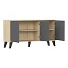 Μπουφές Billie pakoworld sonoma-ανθρακί149x40x77εκ 248-000034