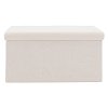 Σκαμπό-μπαούλο Forward pakoworld ύφασμα μπουκλέ ivory 76.5x38x37.5εκ 257-000004