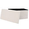Σκαμπό-μπαούλο Forward pakoworld ύφασμα μπουκλέ ivory 76.5x38x37.5εκ 257-000004