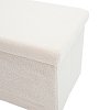 Σκαμπό-μπαούλο Forward pakoworld ύφασμα μπουκλέ ivory 76.5x38x37.5εκ 257-000004