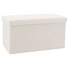 Σκαμπό-μπαούλο Forward pakoworld ύφασμα μπουκλέ ivory 76.5x38x37.5εκ 257-000004