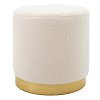 Σκαμπό Dash pakoworld μπουκλέ κρεμ-χρυσό Φ35x35εκ 257-000007